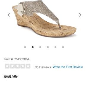 White Mountain All Good Pewter Wedge Sandal